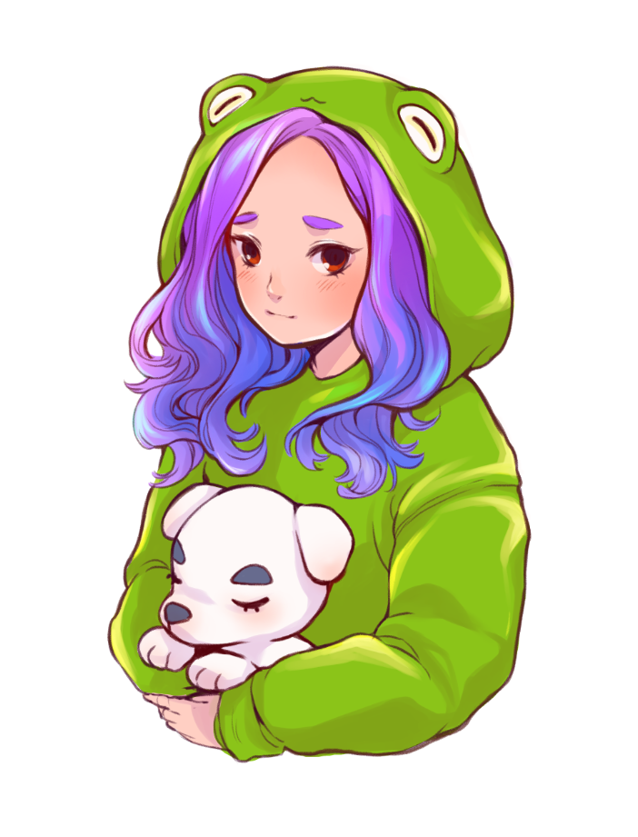 Grace Park frog hoodie - art by Alisa Vysochina